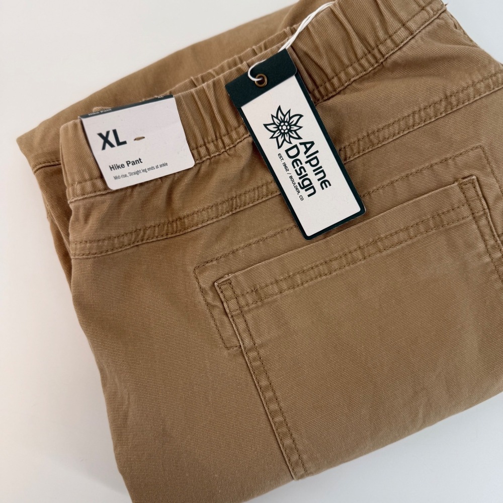 Alpine Design Womens XL Beige Sahara Sand Hike Pants Mid Rise Straight Leg